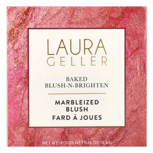 Laura Geller, Baked Blush-N-Brighten, румяна с эффектом мерцающего эффекта, 0018032B розовый кремовый, 4,5 г (0,16 унции)