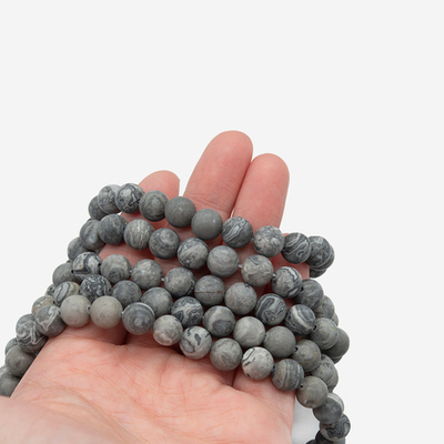 13017-8 Яшма океаническая серая матовая (доломит) 8,7мм, 37см