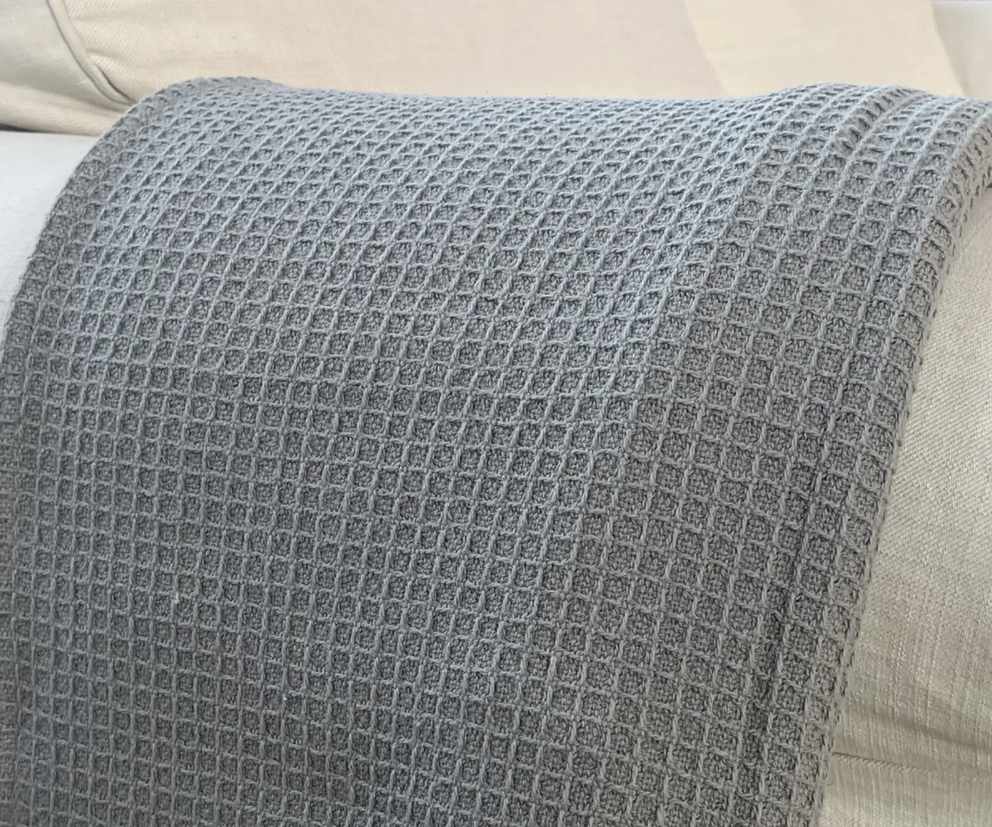 Плед вафельный серый