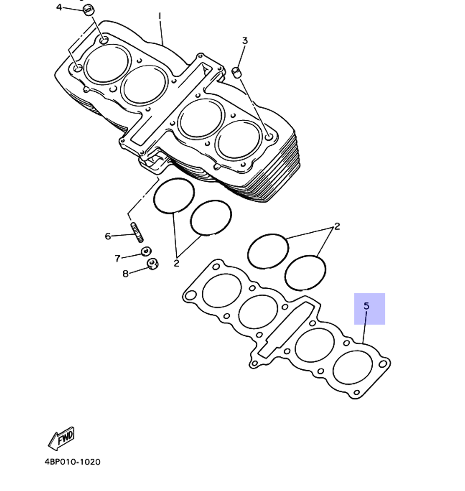 Прокладка под цилиндры Yamaha XJ600
