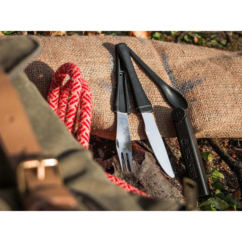 BK03BO800 Snac Pac Black - набор походный ложка, вилка, нож нерж сталь в пластике