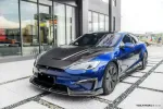 Карбоновый обвес для Tesla Model S 2021+ Тесла С диффузор спойлер губа переднего бампера боковые юбки