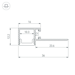 Профиль FANTOM-W12-EDGE-2000 ANOD (Arlight, Алюминий) 040329