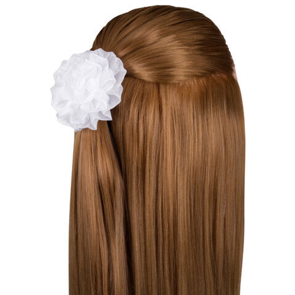 Бант для волос 8х10 см, 10х12 см, 8 см на резинке, белый, АССОРТИ, MONTE VITA, 457117