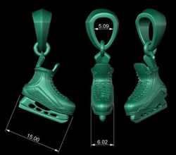 Кулон на цепочке "Хоккейный конёк победителя" (размер S)