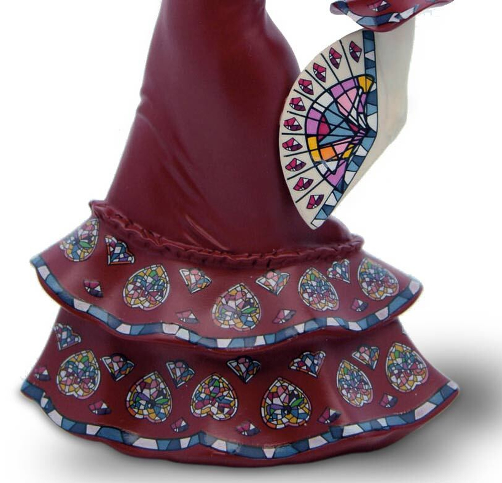 Статуэтка Танцовщица с веером красный средний Nadal