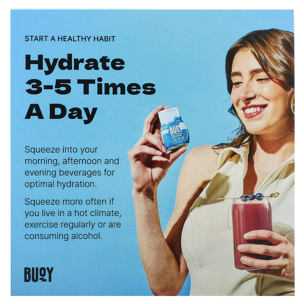 Buoy Hydration, Ежедневный оздоровительный набор капель, без добавок, 3 шт. В упаковке, 60 мл (2 жидк. унц.)