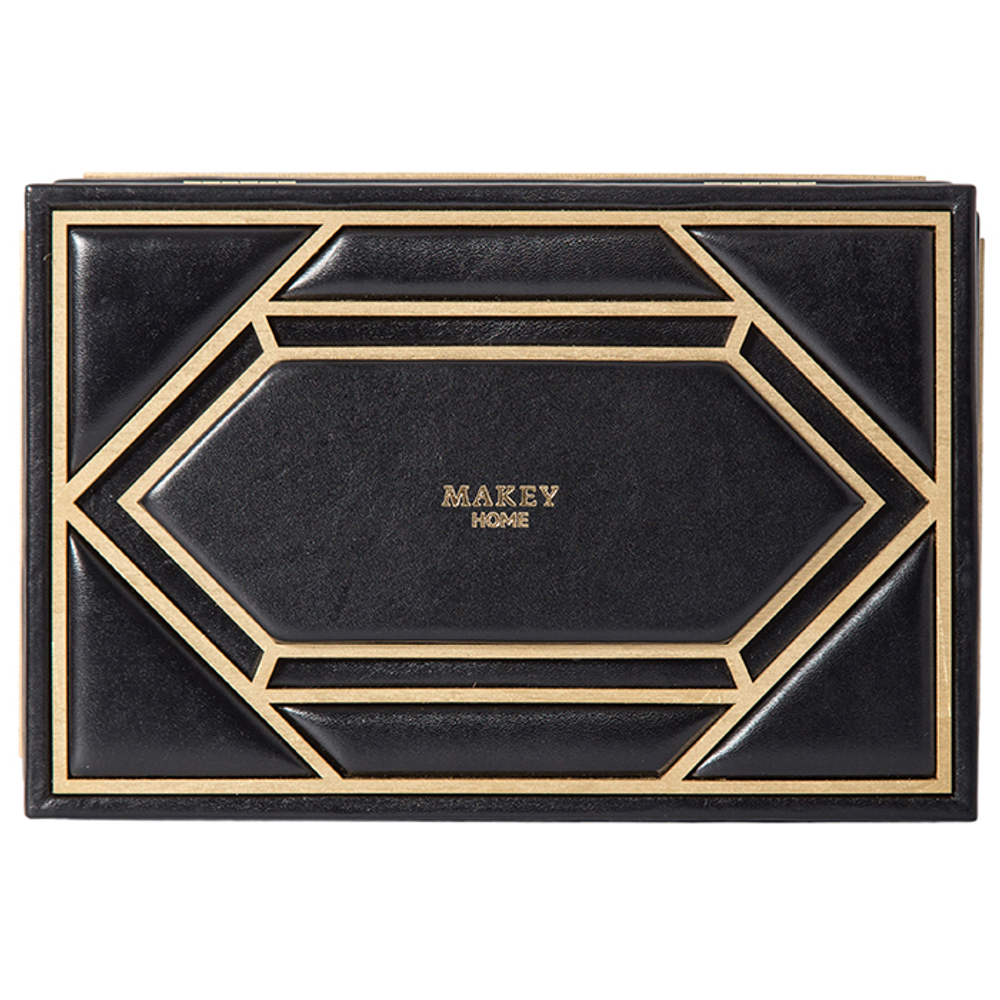 Шкатулка большая прямоугольная «Deco». Цвет черный