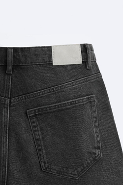 ZARA БАЗОВЫЕ ДЖИНСОВЫЕ ШОРТЫ, УГОЛЬНЫЙ