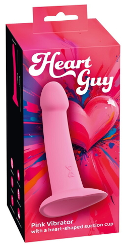 Вибростимулятор на присоске Heart Guy, розовый