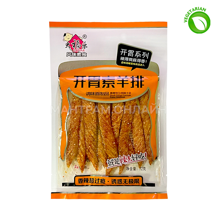 АКЦИЯ Снек пряно-соевый Dafule Latiao латяо полоски с приправами (оранжевые) 72 г