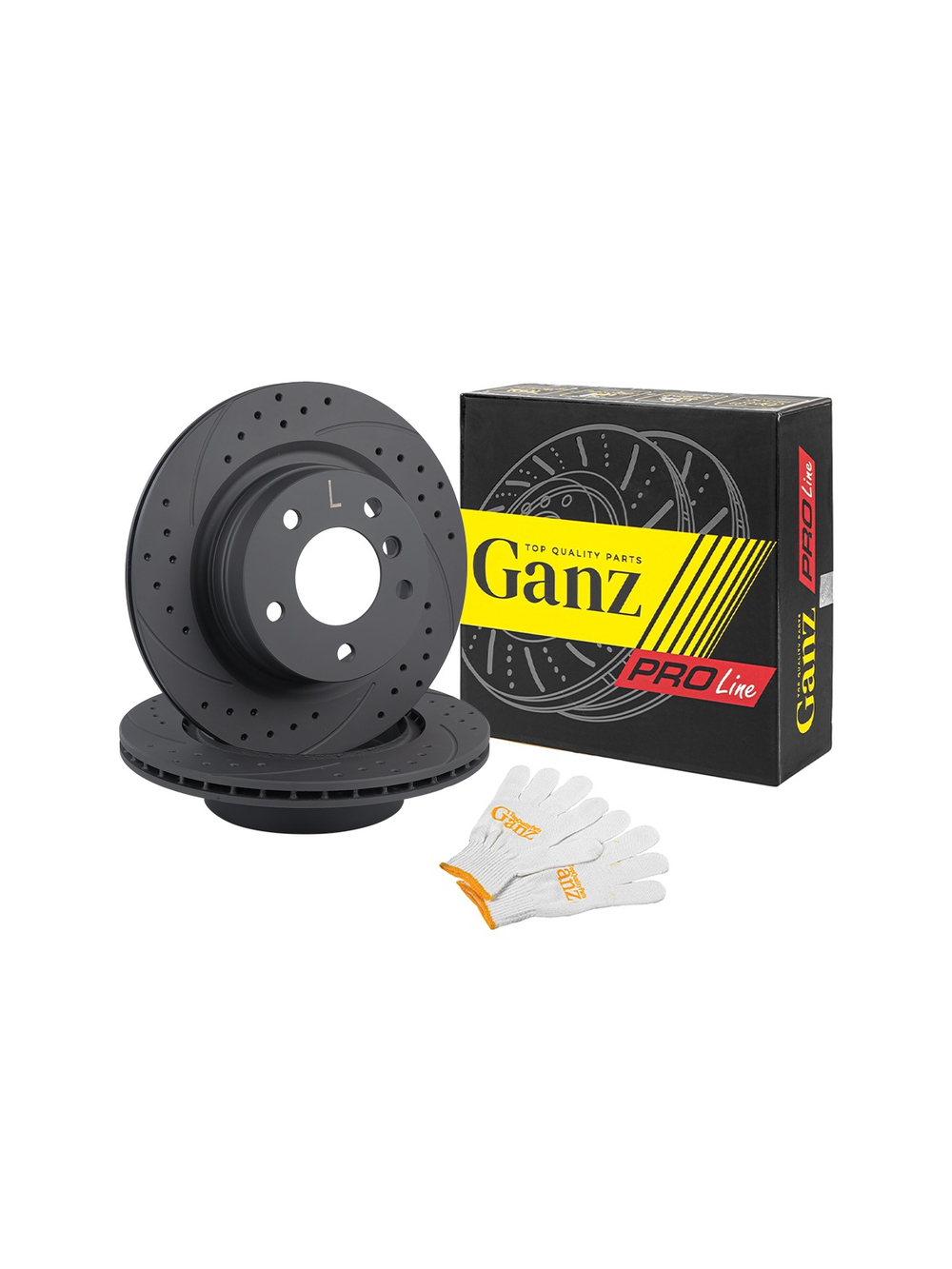Диск тормозной задний перфорированный PRO-LINE с покрытием комплект BMW E81/E87/E90 ALL 06-> GANZ GIJ06041S