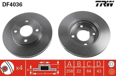 TRW - DF4036-TRW - Brake Disc