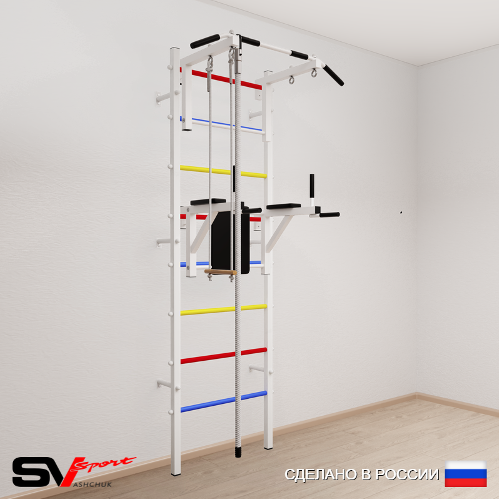 Шведская стенка Sv Sport усиленная 676 (Турник стандарт/Брусья/Канат/Трапеция)