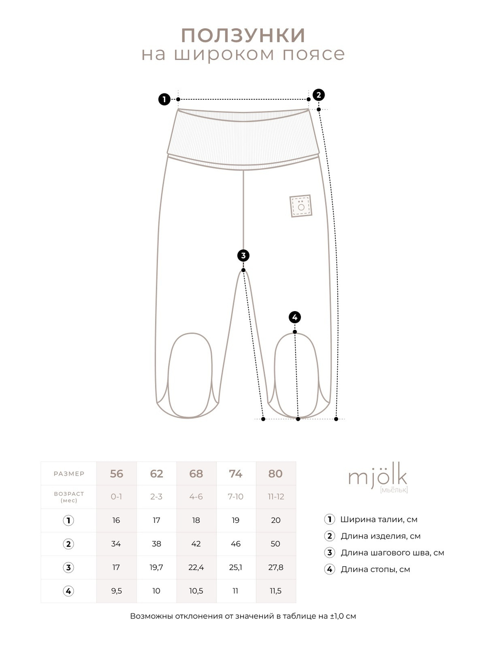 Ползунки Mjolk Desert Rose на широком поясе