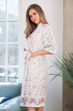 Домашний халат Daisy с цветочным принтом (Размер: XXL-XXXL) (Цвет: белый)