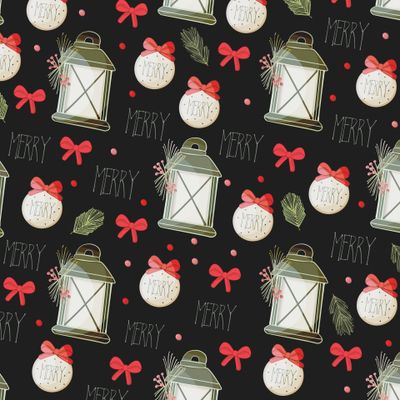 Christmas lamps, medallions on black