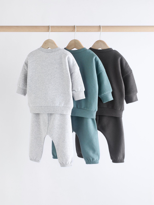 Толстовка и спортивные брюки в комплекте для малышей Next Q96-778, 3 шт., Серый, Голубой