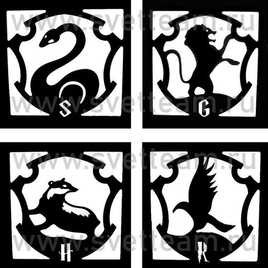 Светильник из дерева Harry Potter с гербами