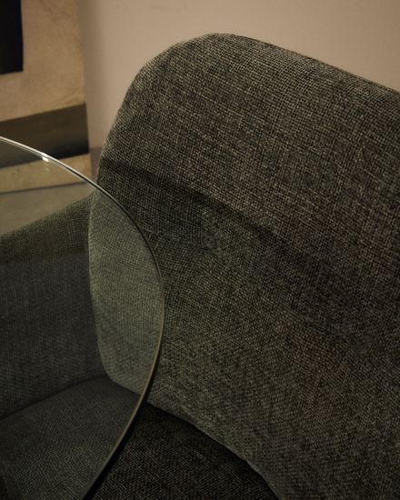 Dorina Вращающееся кресло из зеленого шенилла и стальными зелеными ножками Испания 