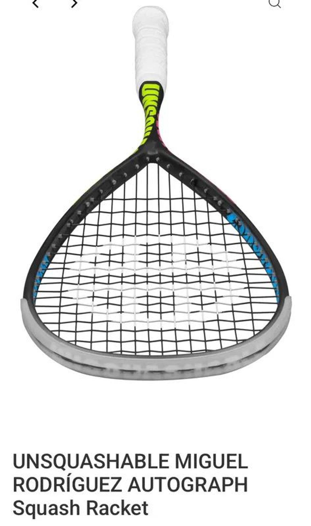 UNSQUASHABLE, MIGUEL RODRIGUEZ AUT0GRAPH, 125g, Squash Racket