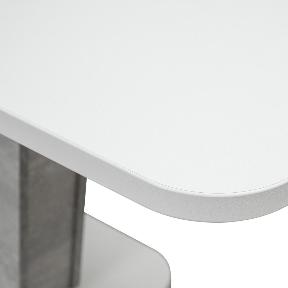 Стол обеденный GENT ЛДСП, 110-145x68,6x75,5 см, Белый/Бетон