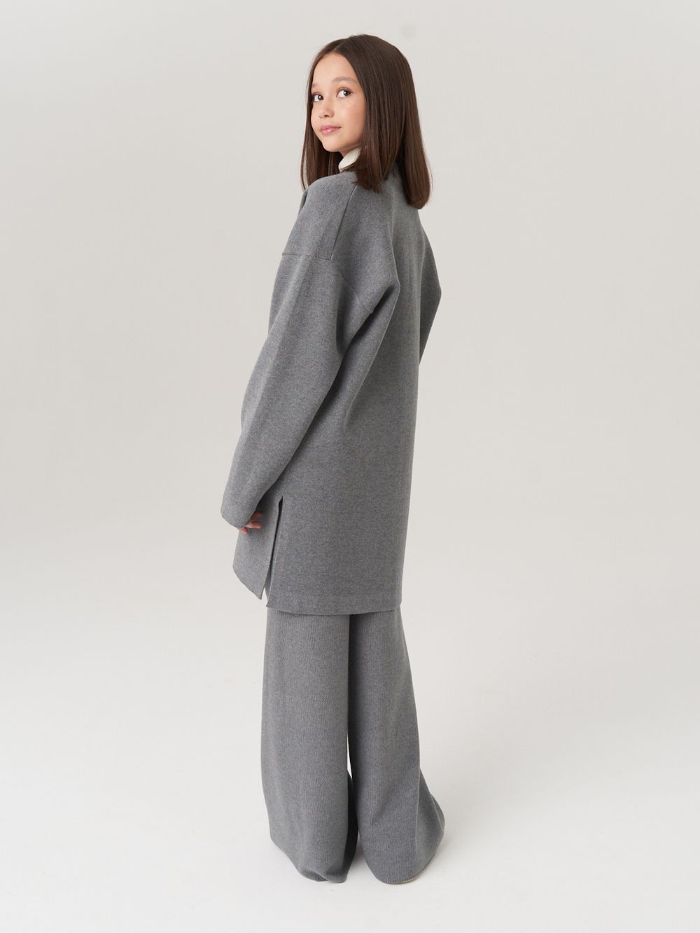 Кардиган для девочки в школу AT990 серый