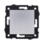 Выключатель 1-клавишный проходной 10А/250В, изогнутый, серый Kollinger REA-R-003GY для Aspekt, Eleganz, Reflex
