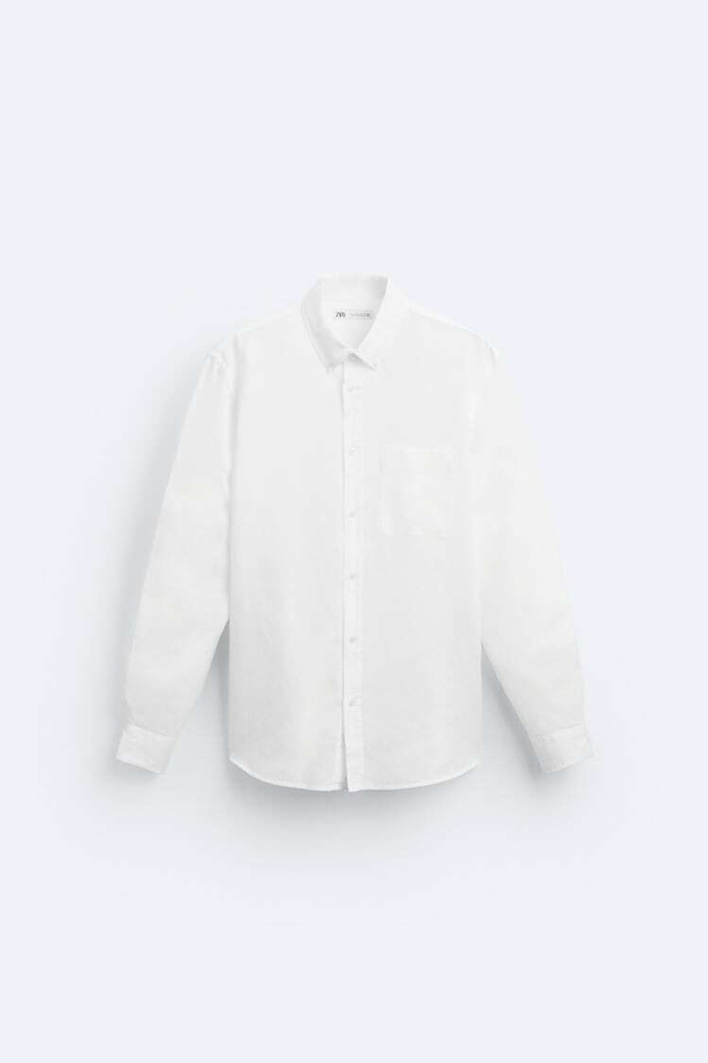 ZARA РУБАШКА ИЗ СМЕСОВОГО ЛЬНА, БЕЛЫЙ