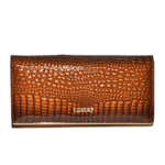 Кошелёк коричневый женский лаковый Coscet нат.кожа CS18-01C