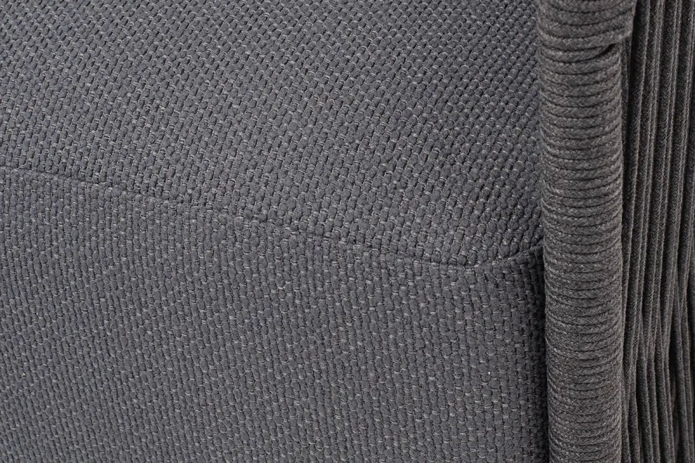 "Лугано" кресло плетеное из роупа, каркас алюминий темно-серый (RAL7024) муар, роуп темно-серый круглый, ткань темно-серая YB25-0027