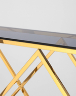 Консоль ИНСИГНИЯ 115*30 золото стекло smoke