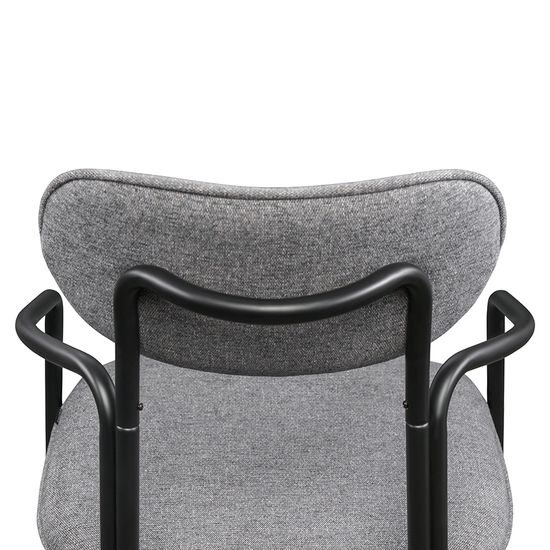 Стул ror, round, рогожка, черный/серый