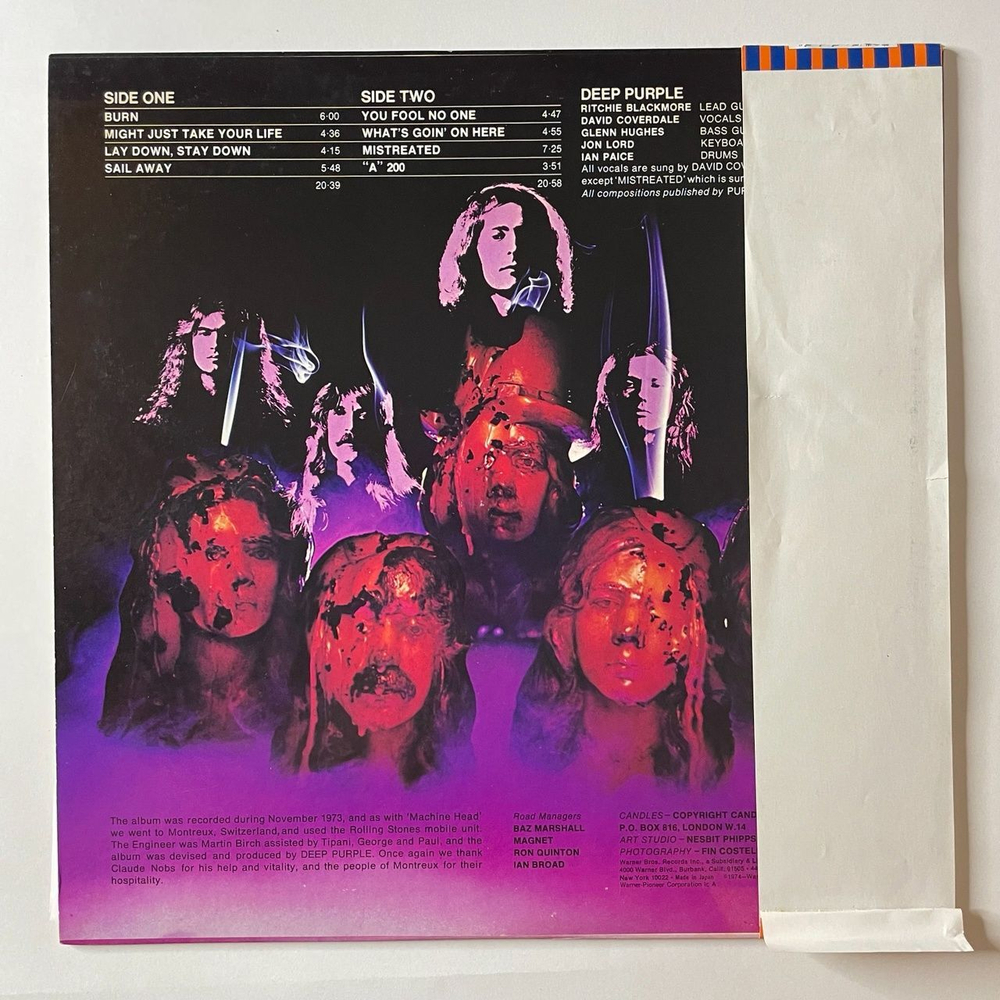 Винтажная виниловая пластинка LP Deep Purple Burn (Japan 1979) (Obi) Mistreated