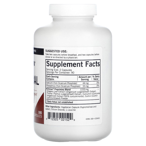 Kirkman Labs, Травяная добавка CD-Herbal, 180 капсул