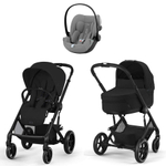Коляска Cybex Balios S Lux BLK complete Cloud G Stone Grey Plus Base G 4 в 1 Moon Black с дождевиками