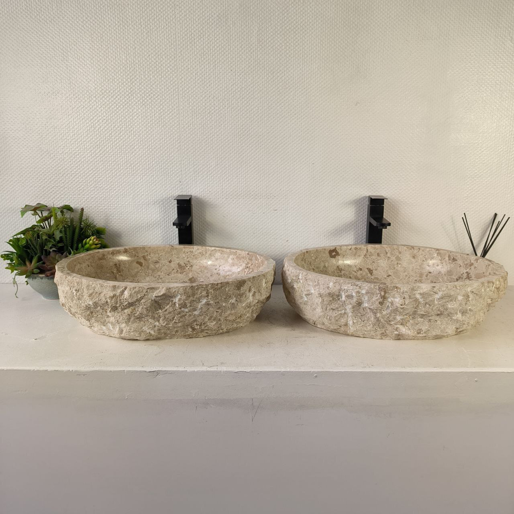 Раковина из мрамора ПАРА! Erozy Cream EM-62657 56*46*15 123