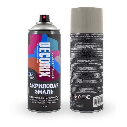 Эмаль аэроз. DECORIX акрил. серый жемчуг 520мл  0101-18 DX * АКЦИЯ