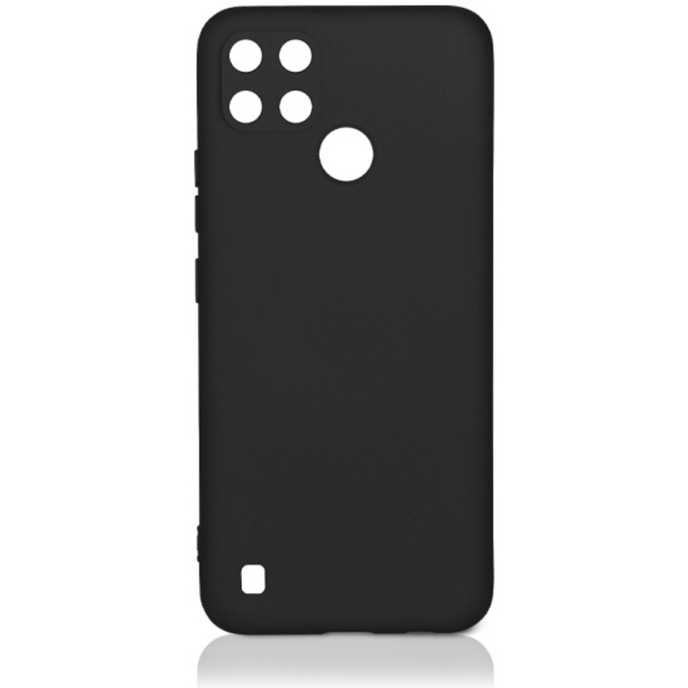Силиконовый чехол с микрофиброй для Realme C21Y black DF