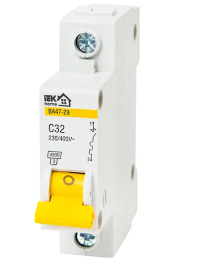 Автоматический выключатель IEK Home ВА47-29 1P C32 А 4.5 кА ш/к 4606056456899