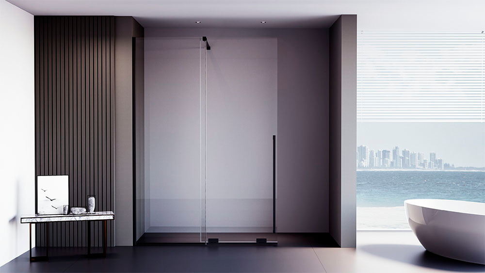 Душевая перегородка Veconi Premium Trento PTDW-50B, 1200x2000, черный матовый, стекло прозрачное