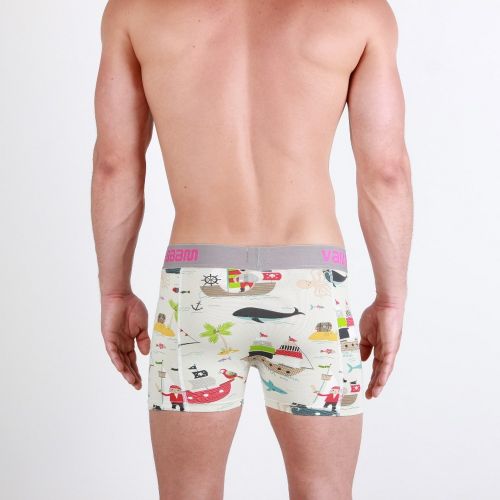 Мужские трусы боксеры желтые Van Baam Funny Yellow с корабликом 27191