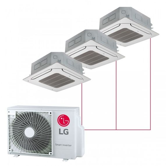 Мульти сплит-система LG кассетная на 3 комнаты (20+20+25 кв.м.)