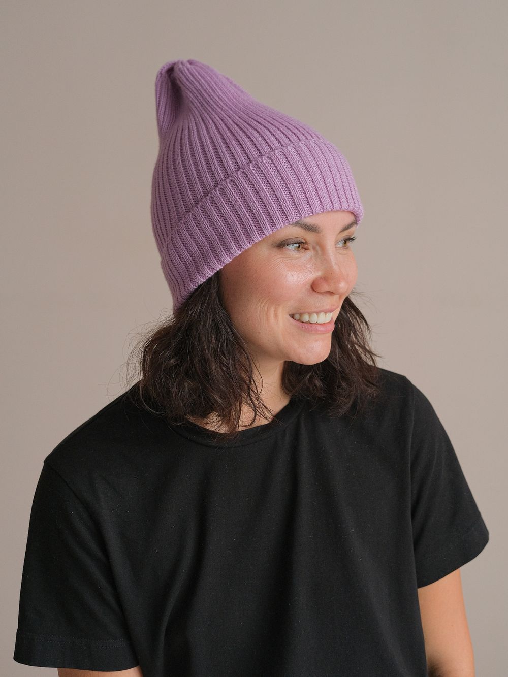 Шапка вязаная-резинка весенняя/осенняя КЭП(Лаванда)