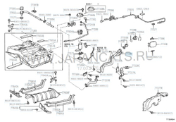 Горловина топливного бака для Toyota RAV4 / Трубопровод бензобака в сборе, впускной Тойота / RVLT-7720142140