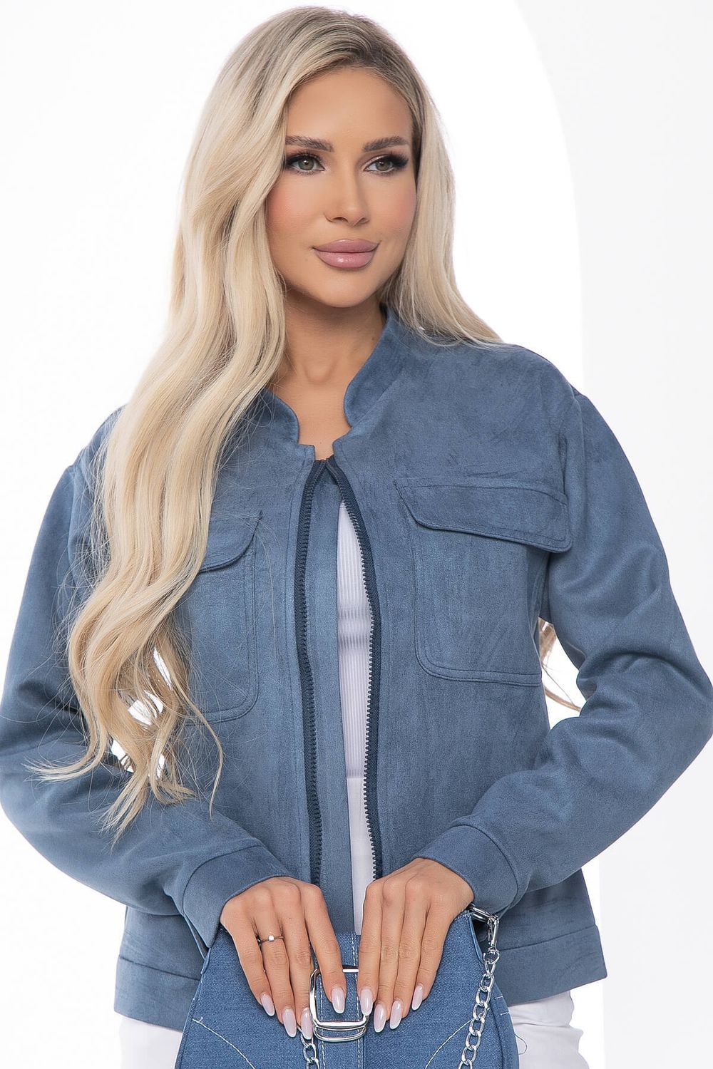 Жакет на молнии Александра (джинс) Б8897 LT Collection