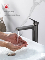 Смеситель для раковины высокий Raglo R07.15.09, графит