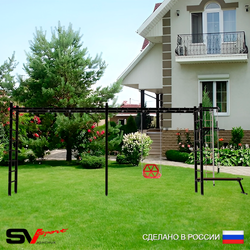 Уличная шведская стенка Sv Sport рукоход х 2 У54200 (Турник/Брусья/Скамья/Со спинкой/Канат/кольца/лестница)