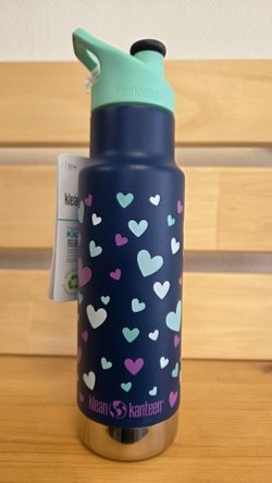 Детская термобутылка Klean Kanteen Insulated Kid Classic Narrow 12oz (355 мл) Navy Hearts (вмятина на донышке)