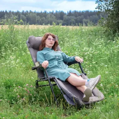 Шезлонг складной (темно-серый)(1780х670х300мм, макс. нагрузка 200кг) Forsage F-FG-HY-8000DGR